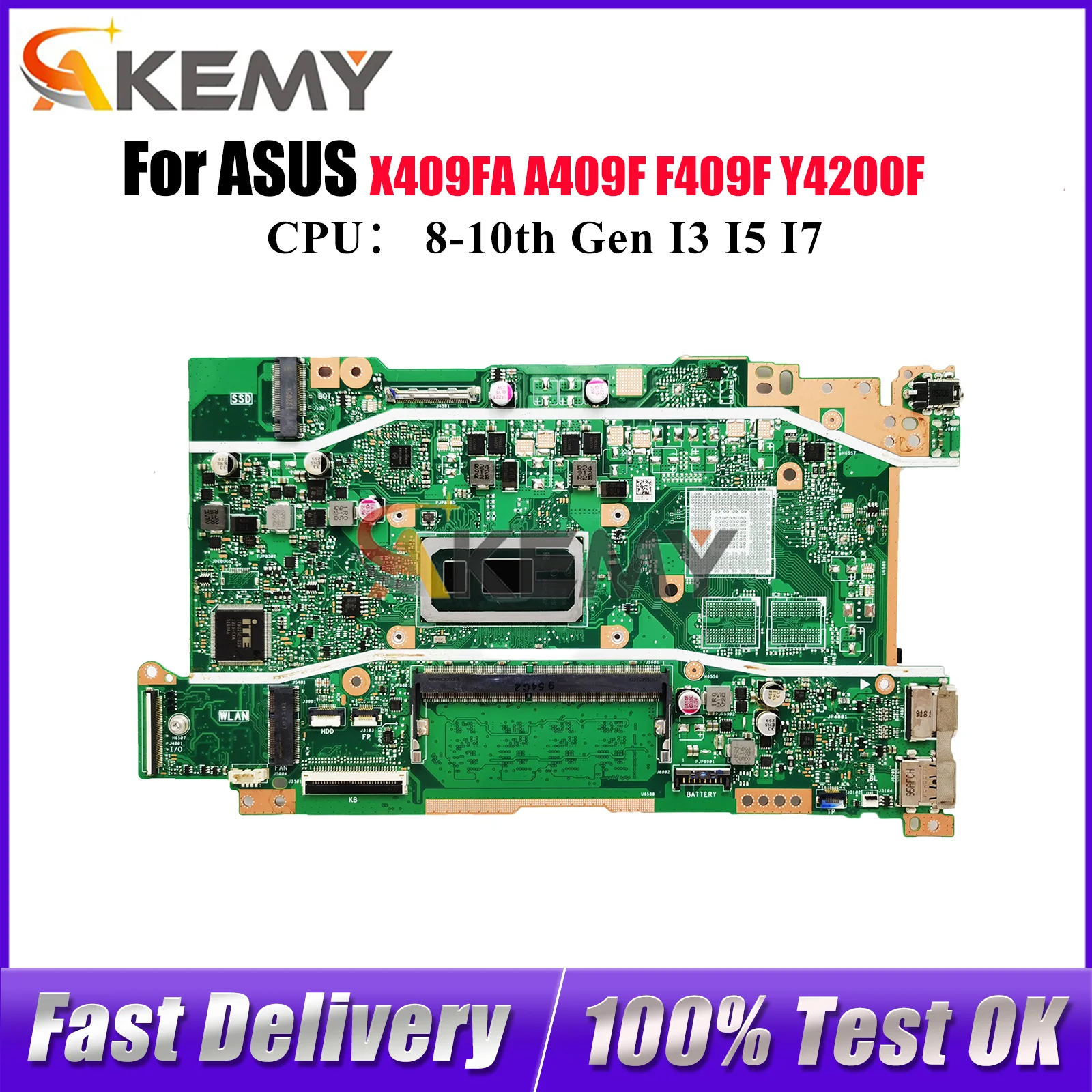 X409FA Laptop Motherboard For ASUS X409FAC X409FJ F409F Y4200F X409FB A409F X409FL X409F Mainboard With I3 I5 I7 CPU 100% tests
X409FA Laptop Motherboard For ASUS X409FAC X409FJ F409F Y4200F X409FB A409F X409FL X409F Mainboard With I3 I5 I7 CPU 100% tests