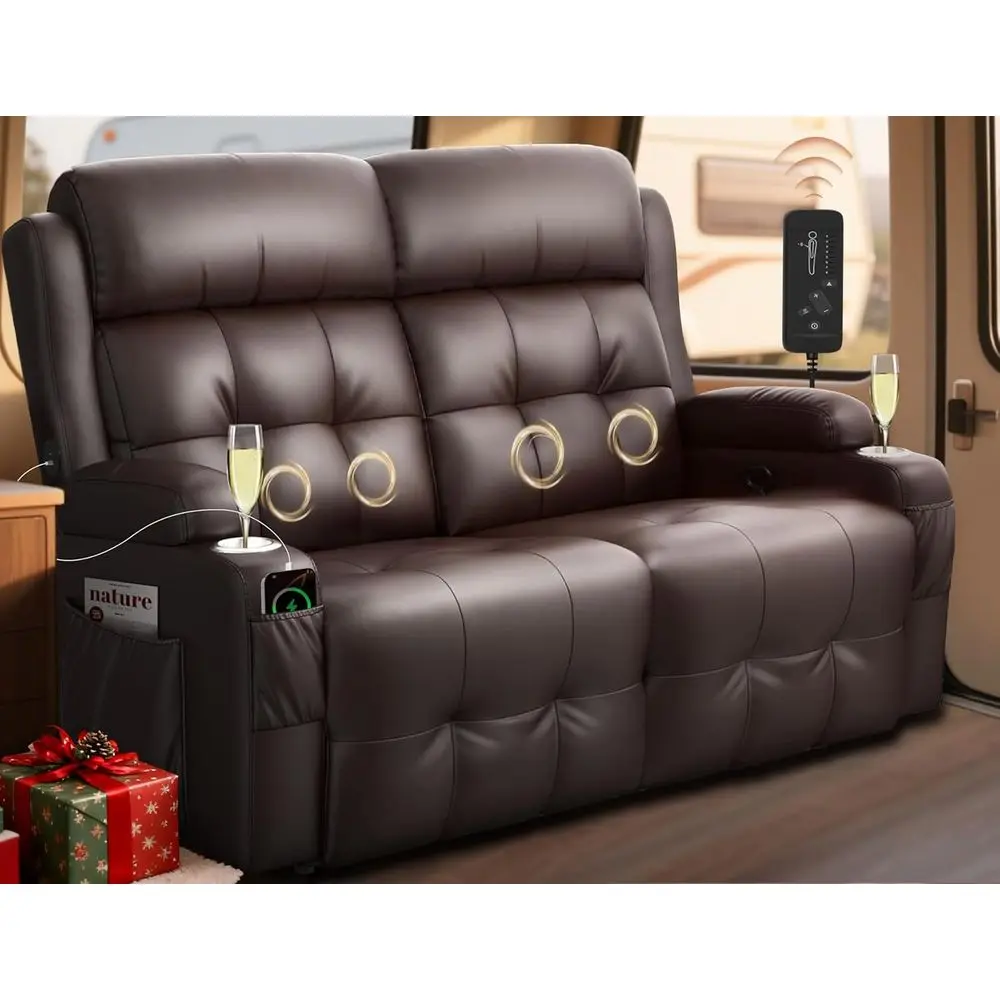 RV Loveseat Recliner Sofa, Wall Hugger Massage Reclining RV Couch with USB, Insert Pockets, Cup Holders, 150° RV Recliners Sleep
RV Loveseat Recliner Sofa, Wall Hugger Massage Reclining RV Couch with USB, Insert Pockets, Cup Holders, 150° RV Recliners Sleep