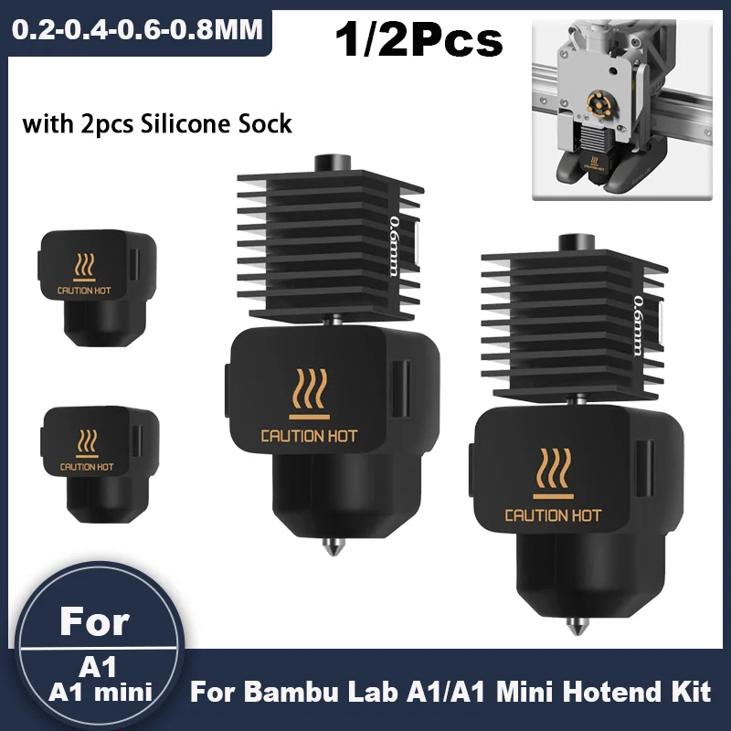 1/2pcs For Bambu Lab A1 Mini Hotend Kit with 2 Silicone Sock, A1 Mini/A1 Hotend Print Head Hot End Kit for Bambu Hotend Parts
1/2pcs For Bambu Lab A1 Mini Hotend Kit with 2 Silicone Sock, A1 Mini/A1 Hotend Print Head Hot End Kit for Bambu Hotend Parts