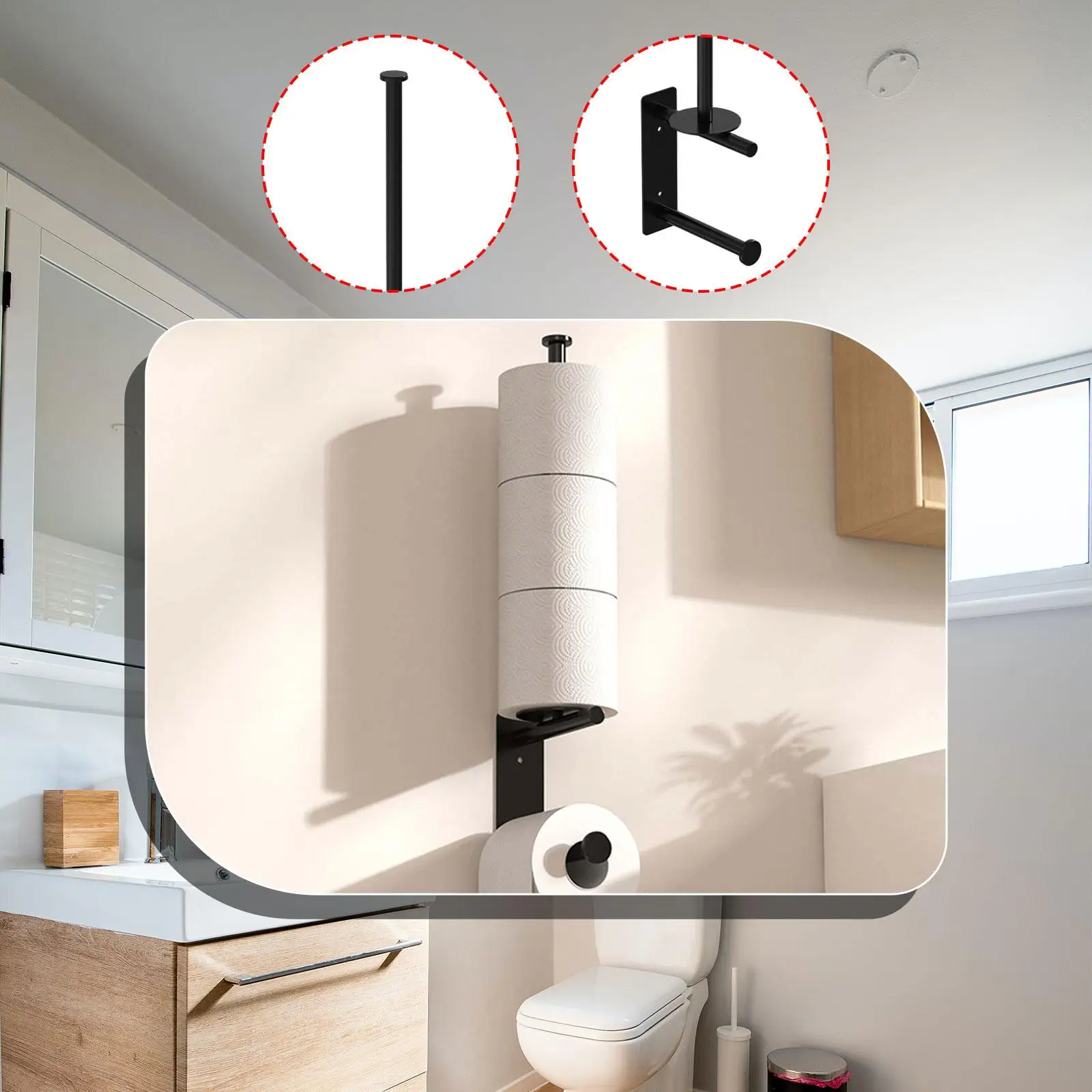 Toilet Paper Holder Toilet Roll Dispenser 3 Rolls Storage Tissue Holder Toilet Roll Holder Tissue Hanger for Lavatory Restroom
Toilet Paper Holder Toilet Roll Dispenser 3 Rolls Storage Tissue Holder Toilet Roll Holder Tissue Hanger for Lavatory Restroom