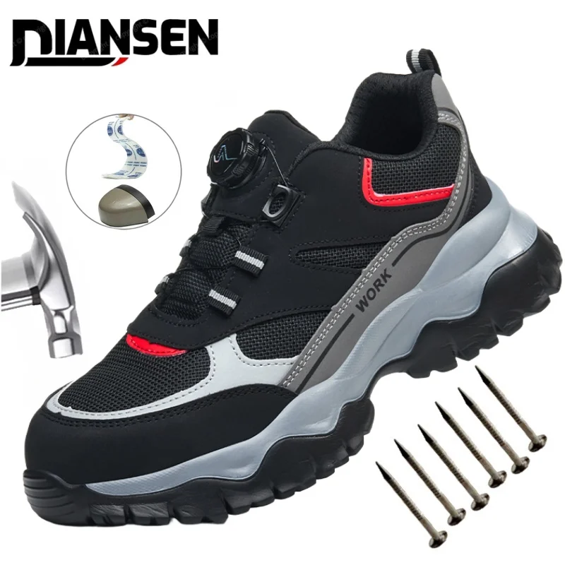 Men's Safety Work Boots With Steel Toe, Breathable, Indestructible, Puncture Resistant, Anti Slip, Rotating Buckle, Hiking Shoes
Men's Safety Work Boots With Steel Toe, Breathable, Indestructible, Puncture Resistant, Anti Slip, Rotating Buckle, Hiking Shoes
