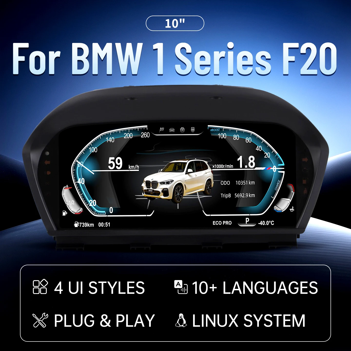 10 inch Lcd digital Instrument Panel Cluster gauge For BMW F20 F21 F23 1/2 series Virtuele Cockpit Voor Speedometer Dashboard
10 inch Lcd digital Instrument Panel Cluster gauge For BMW F20 F21 F23 1/2 series Virtuele Cockpit Voor Speedometer Dashboard