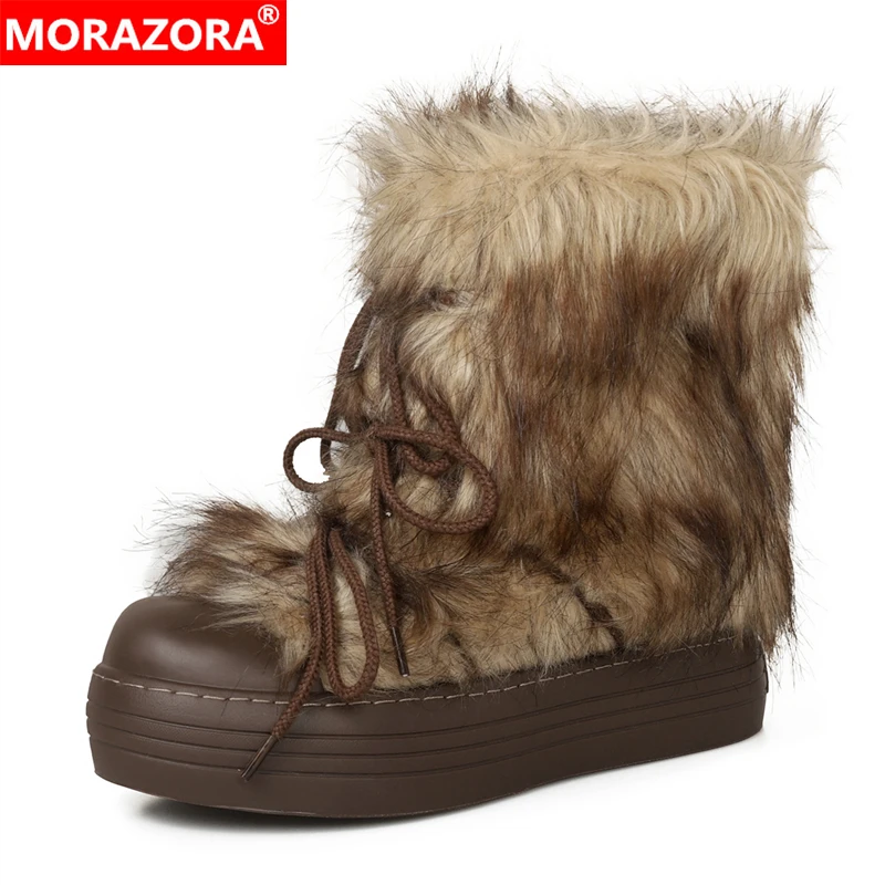 MORAZORA 2026 New Faux Leather Snow Boots Women Round Toe Winter Boots Platform Ankle Boots Ladies Casual Shoes
MORAZORA 2026 New Faux Leather Snow Boots Women Round Toe Winter Boots Platform Ankle Boots Ladies Casual Shoes