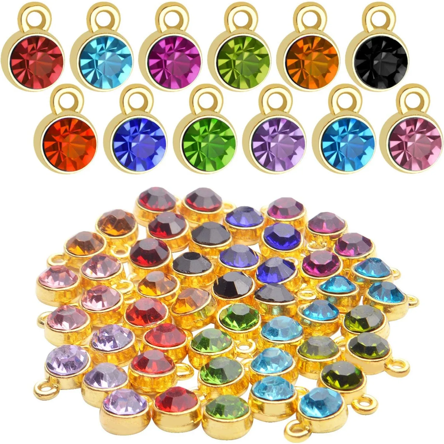48pcs Crystal Birthstone Charms DIY Round Beads Pendant with Rings Handmade Crystal Charm for Necklace Bracelet Earring Jewelry
48pcs Crystal Birthstone Charms DIY Round Beads Pendant with Rings Handmade Crystal Charm for Necklace Bracelet Earring Jewelry