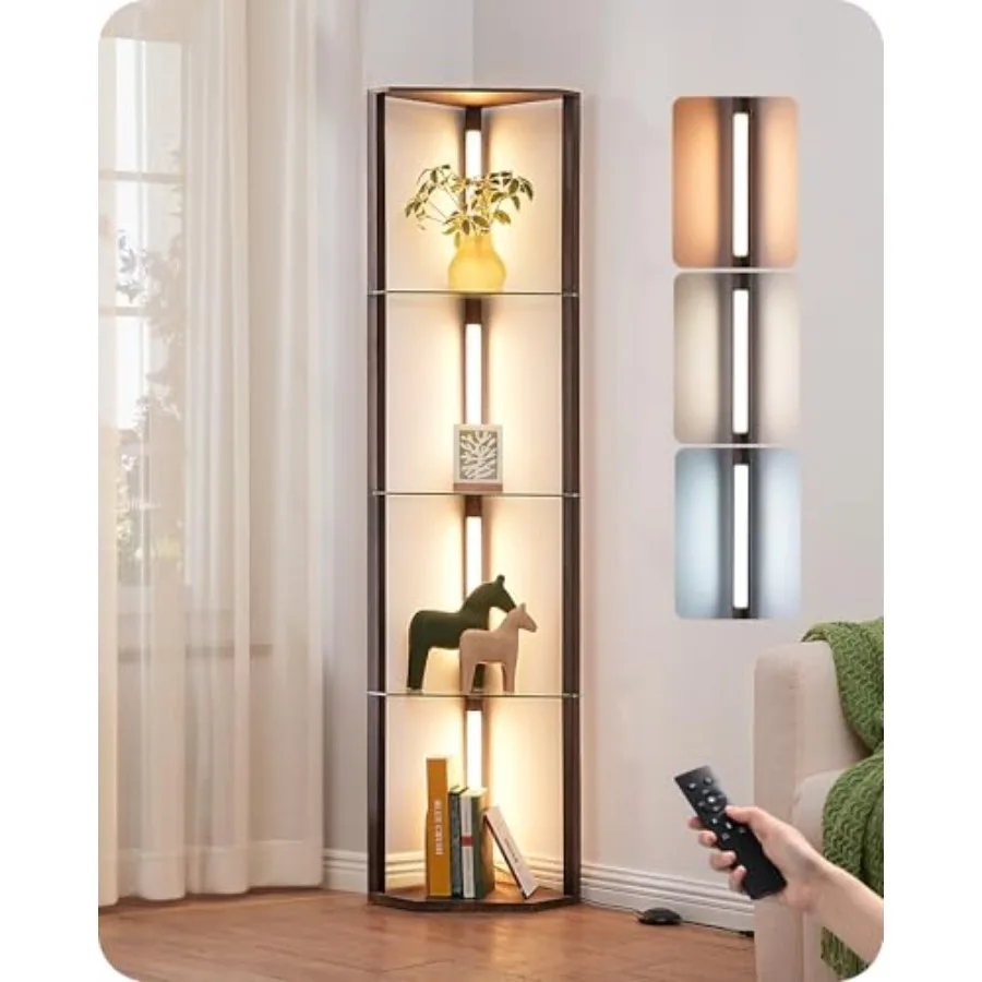 5-Tier Glass Display Shelf Floor Lamp with Remote and Foot Control Dimmable 5CCT Corner Shelf Lamp with Open Display Cabinet De
5-Tier Glass Display Shelf Floor Lamp with Remote and Foot Control Dimmable 5CCT Corner Shelf Lamp with Open Display Cabinet De