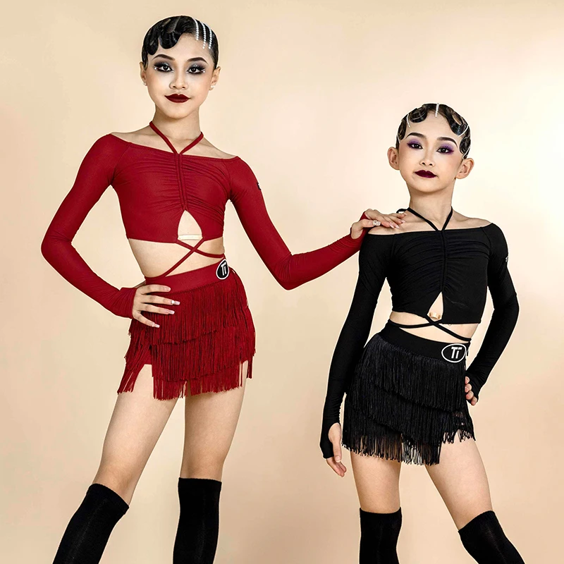 Off-Shoulder Latin Dance Dress Girls Competition Costume Rumba Dancing Performance Wear Long Sleeve Practice CLothes DL11614
Off-Shoulder Latin Dance Dress Girls Competition Costume Rumba Dancing Performance Wear Long Sleeve Practice CLothes DL11614