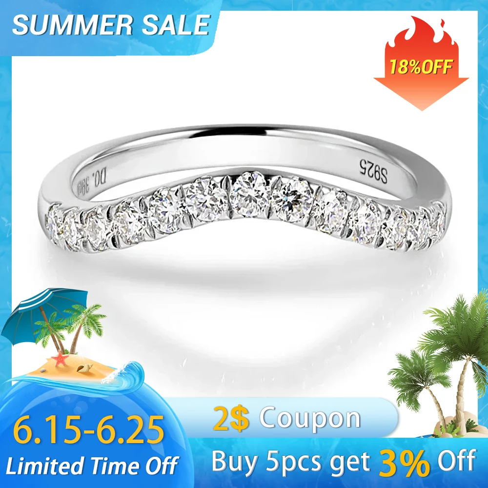M-JAJA Half Eternity Moissanite Ring Curved Wedding Band S925 Sterling Silver 0.39ct D VVS1 Lab Diamond Rings for Women Jewelry
M-JAJA Half Eternity Moissanite Ring Curved Wedding Band S925 Sterling Silver 0.39ct D VVS1 Lab Diamond Rings for Women Jewelry
