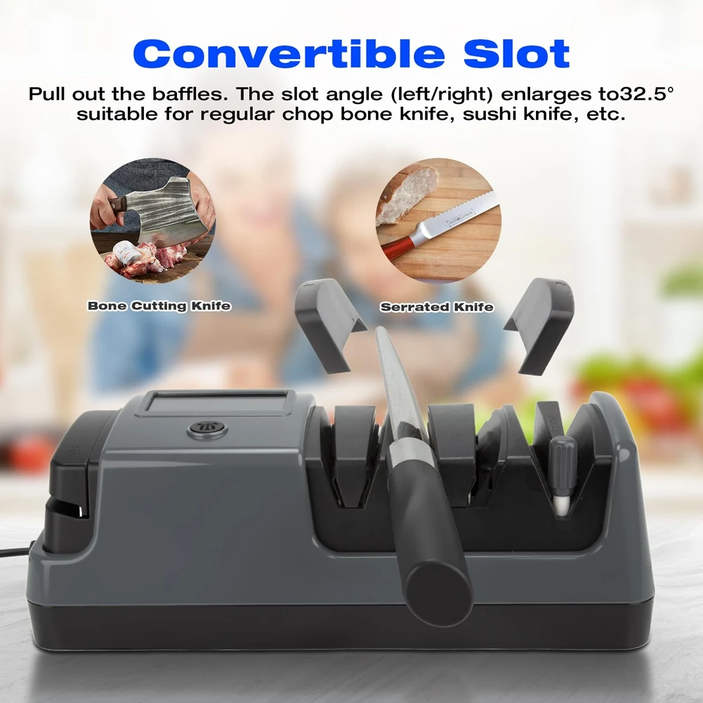 B43C Professional 3-Stage Electric Knife Sharpener For Kitchen Knives For Straight Edge And Serrated Knives EU Plug
B43C Professional 3-Stage Electric Knife Sharpener For Kitchen Knives For Straight Edge And Serrated Knives EU Plug