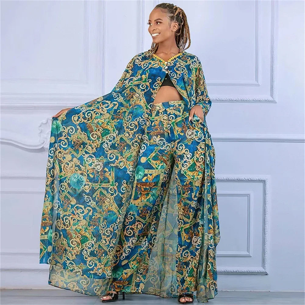 2023 Explosive Digital Printing African Robe Chiffon Loose Dress Trousers Two-piece Suit 8272#
2023 Explosive Digital Printing African Robe Chiffon Loose Dress Trousers Two-piece Suit 8272#