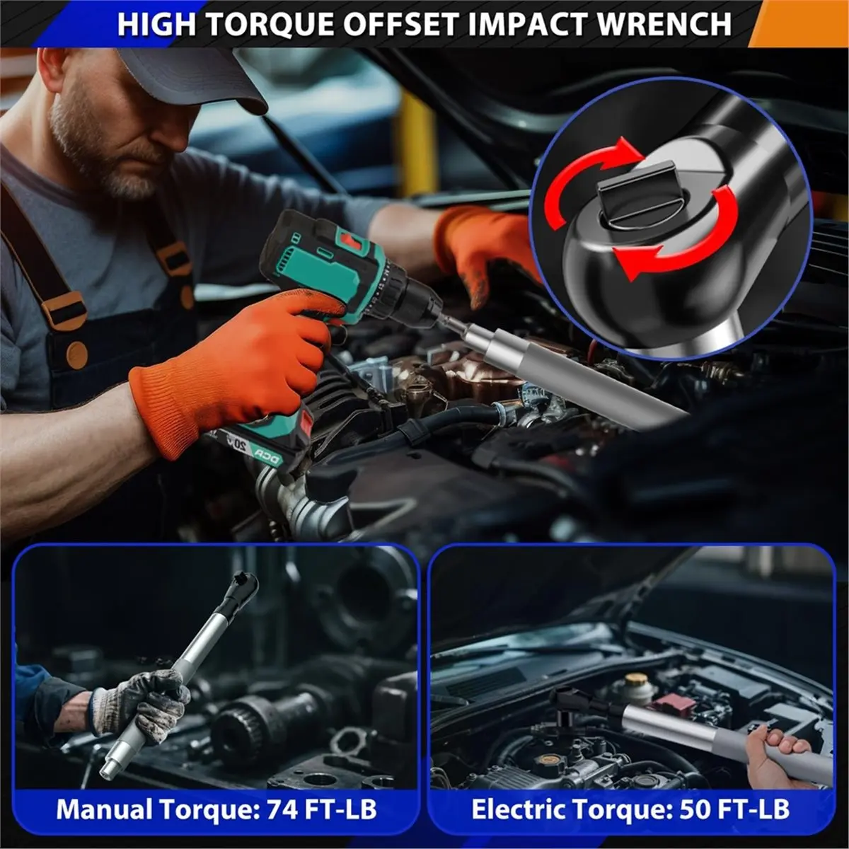 1/2In Offset Heavy Duty Extension Wrench, Impact Ratchet Extension for Drills, 5 Size Adapters, Perfect for Tight Spaces
1/2In Offset Heavy Duty Extension Wrench, Impact Ratchet Extension for Drills, 5 Size Adapters, Perfect for Tight Spaces