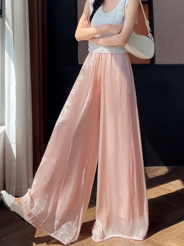 Outlet Summer New Thin Glass Silk Ice Silk High Waist Fairy Atmosphere Wide Leg Pants Casual Style High Waist Polyester Fiber
Outlet Summer New Thin Glass Silk Ice Silk High Waist Fairy Atmosphere Wide Leg Pants Casual Style High Waist Polyester Fiber