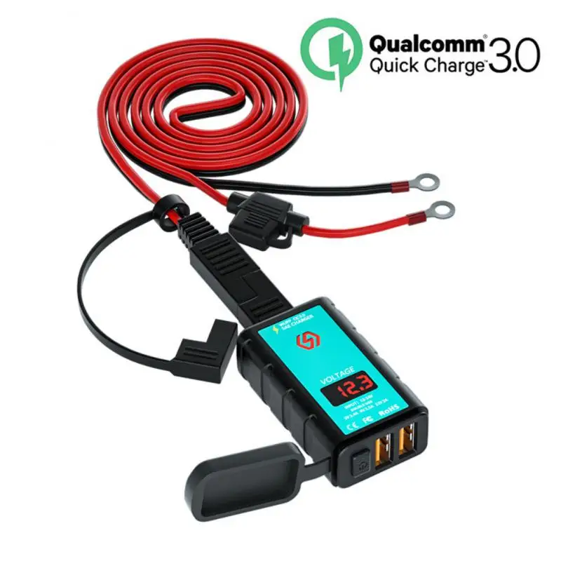 Зарядное устройство для мотоцикла QC3.0, 12 В, USB, быстрое зарядное устройство, водонепроницаемый переключатель с вольтметром вилка, разъем SAE на USB Type-C, аксессуары для мотоциклов
Зарядное устройство для мотоцикла QC3.0, 12 В, USB, быстрое зарядное устройство, водонепроницаемый переключатель с вольтметром вилка, разъем SAE на USB Type-C, аксессуары для мотоциклов