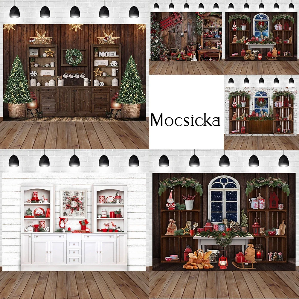 Mocsicka Winter Christmas Family Photography Backdrop Xmas Tree Kitchen Cup Wooden Door Background Baby Adult Portrait Photocall
Mocsicka Winter Christmas Family Photography Backdrop Xmas Tree Kitchen Cup Wooden Door Background Baby Adult Portrait Photocall