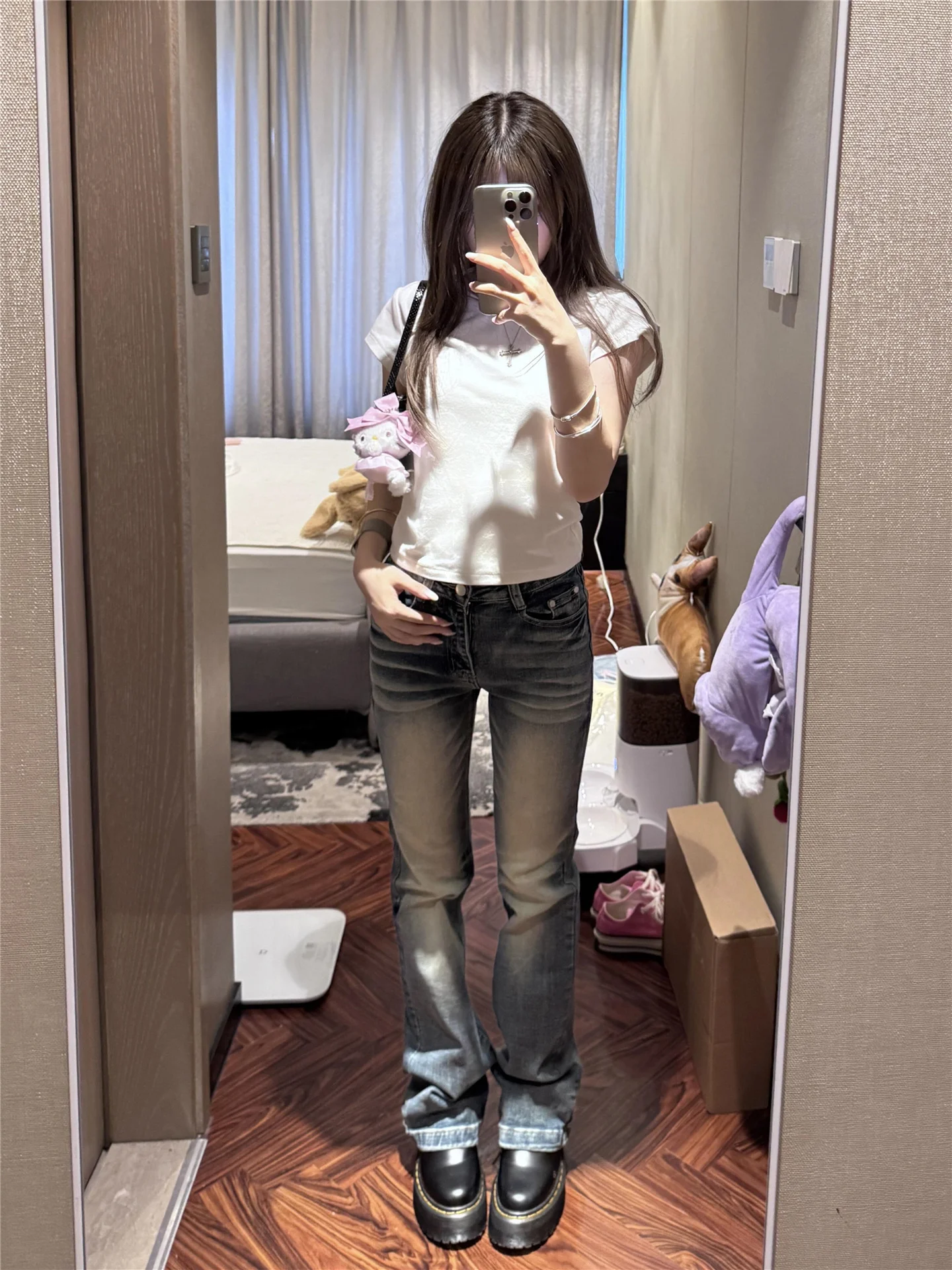 American Style Vintage Low Waist Bell Bottom Jeans Women's Spring Summer Slimming Washed out Floor Length Casual Cotton Denim
American Style Vintage Low Waist Bell Bottom Jeans Women's Spring Summer Slimming Washed out Floor Length Casual Cotton Denim