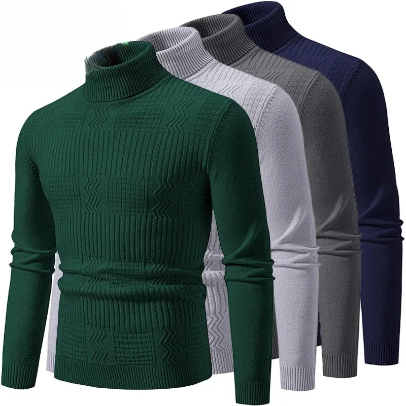 Autumn Men's High Neck Sweater Solid Color Pullover Knitted Warm Casual Turtleneck Sweatwear Woolen Mens Winter Outdoor Tops
Autumn Men's High Neck Sweater Solid Color Pullover Knitted Warm Casual Turtleneck Sweatwear Woolen Mens Winter Outdoor Tops