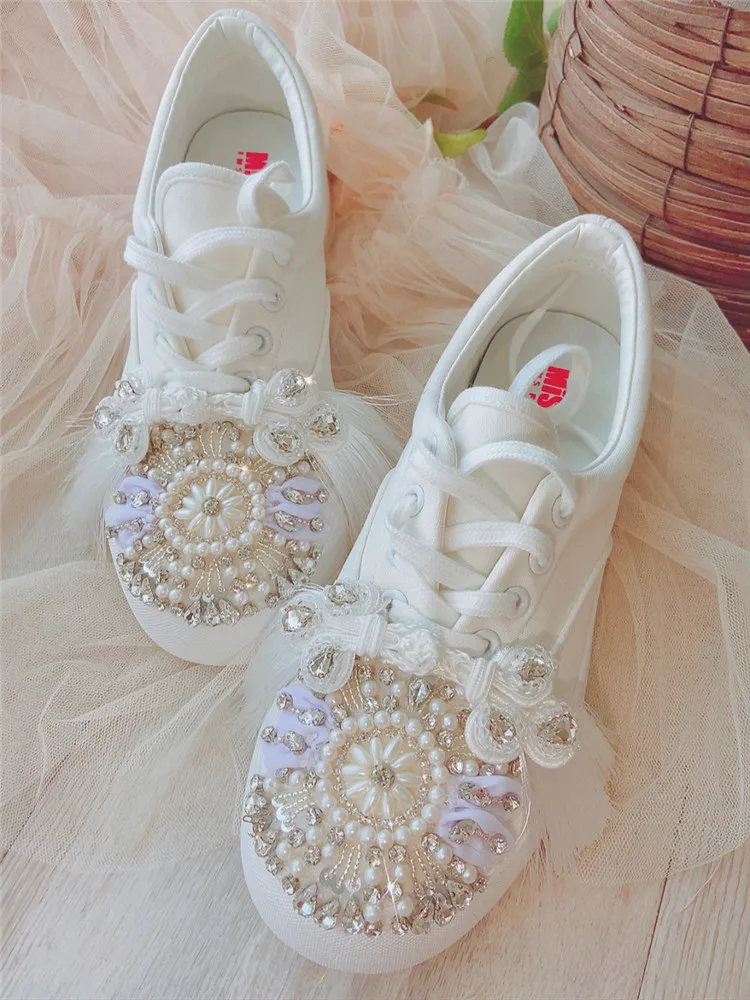 Spring New Round Head Casual Shoe Muffin Canvas Shoes for Women National Style White Shoes Lace-up Fashion Women's Shoes
Spring New Round Head Casual Shoe Muffin Canvas Shoes for Women National Style White Shoes Lace-up Fashion Women's Shoes