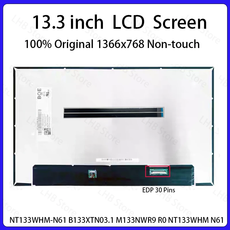 13,3-дюймовый HD ЖК-экран NT133WHM-N61 B133XTN03.1 M133NWR9 R0 для Dell Latitude 5300 5310 7300 7310, замена матричной панели дисплея
13,3-дюймовый HD ЖК-экран NT133WHM-N61 B133XTN03.1 M133NWR9 R0 для Dell Latitude 5300 5310 7300 7310, замена матричной панели дисплея