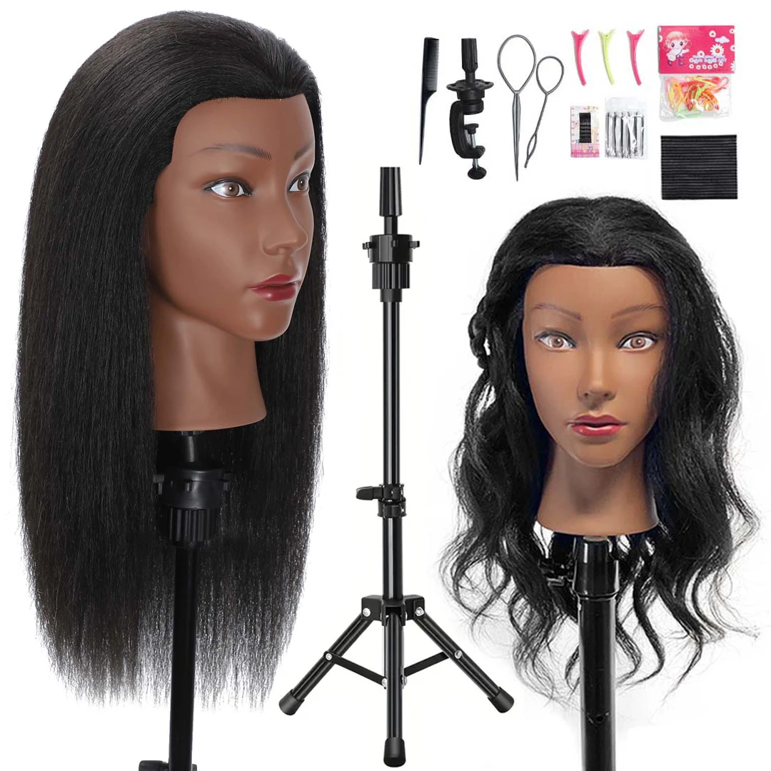 100% Mannequin Head Human Hair, 16" Human Hair Manikin Doll Head for Hairdresser Practice Braiding And Individual Tripod Stand
100% Mannequin Head Human Hair, 16" Human Hair Manikin Doll Head for Hairdresser Practice Braiding And Individual Tripod Stand