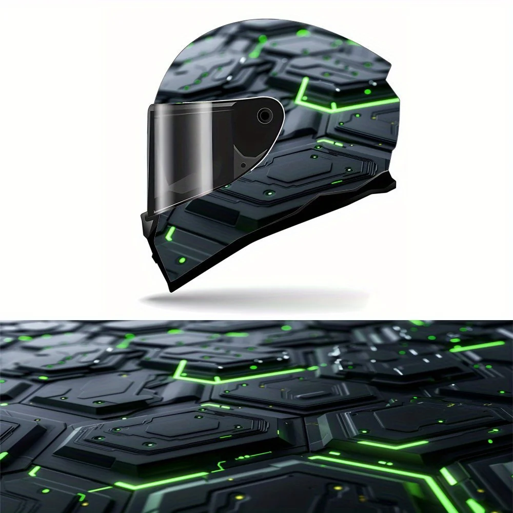 Green Fluorescent Irregular Pattern Full-Helmet Wrap Sticker , Self-Adhesive Waterproof Vinyl Decal For Motorcycle Helmets, Scra
Green Fluorescent Irregular Pattern Full-Helmet Wrap Sticker , Self-Adhesive Waterproof Vinyl Decal For Motorcycle Helmets, Scra