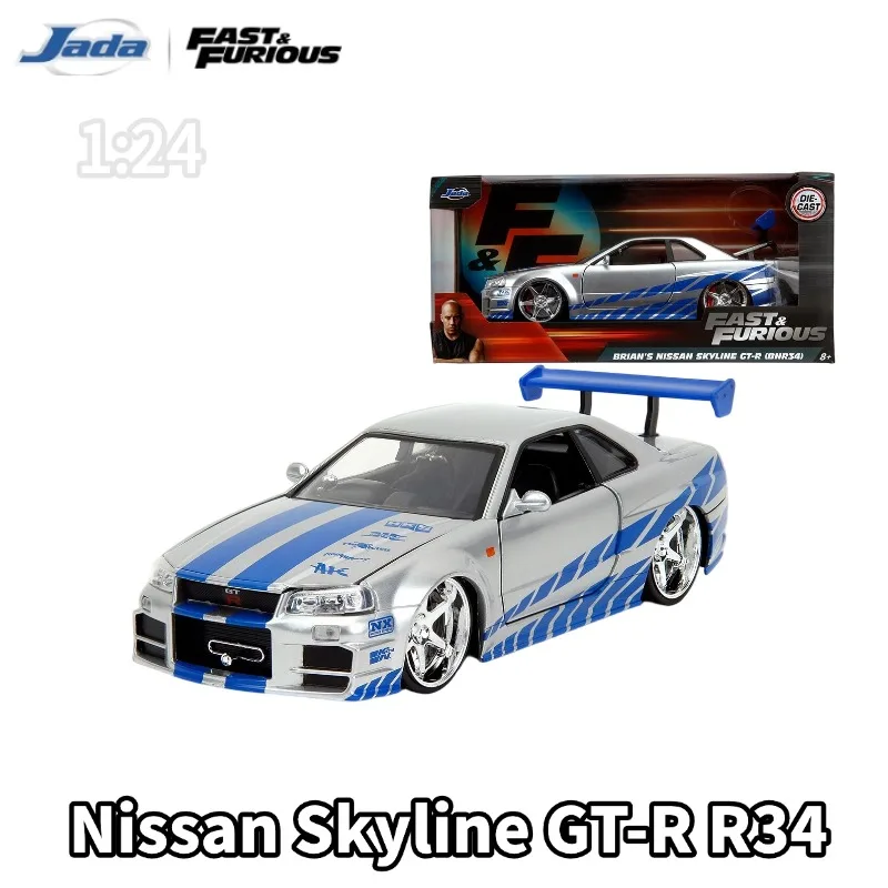 Jada 1:24 Speed & Thrills Nissan Skyline GT-R R34 Cast Alloy Car Model, Boys' Toy Collection Decoration Item.
Jada 1:24 Speed & Thrills Nissan Skyline GT-R R34 Cast Alloy Car Model, Boys' Toy Collection Decoration Item.