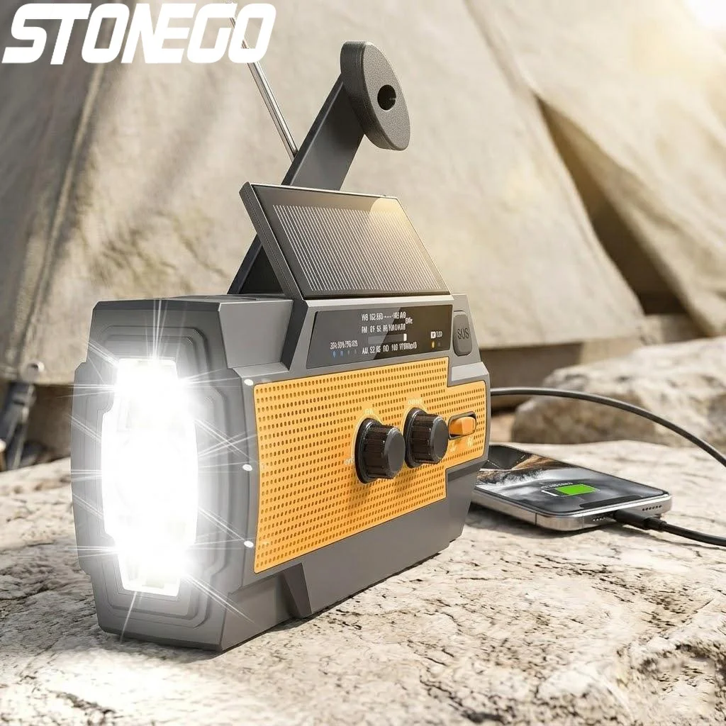 Portable Hand Crank Solar Radio 4000mAh AM FM NOAA Weather Radio LED Flashlight Phone Charger SOS Alarm Emergency Light
Portable Hand Crank Solar Radio 4000mAh AM FM NOAA Weather Radio LED Flashlight Phone Charger SOS Alarm Emergency Light