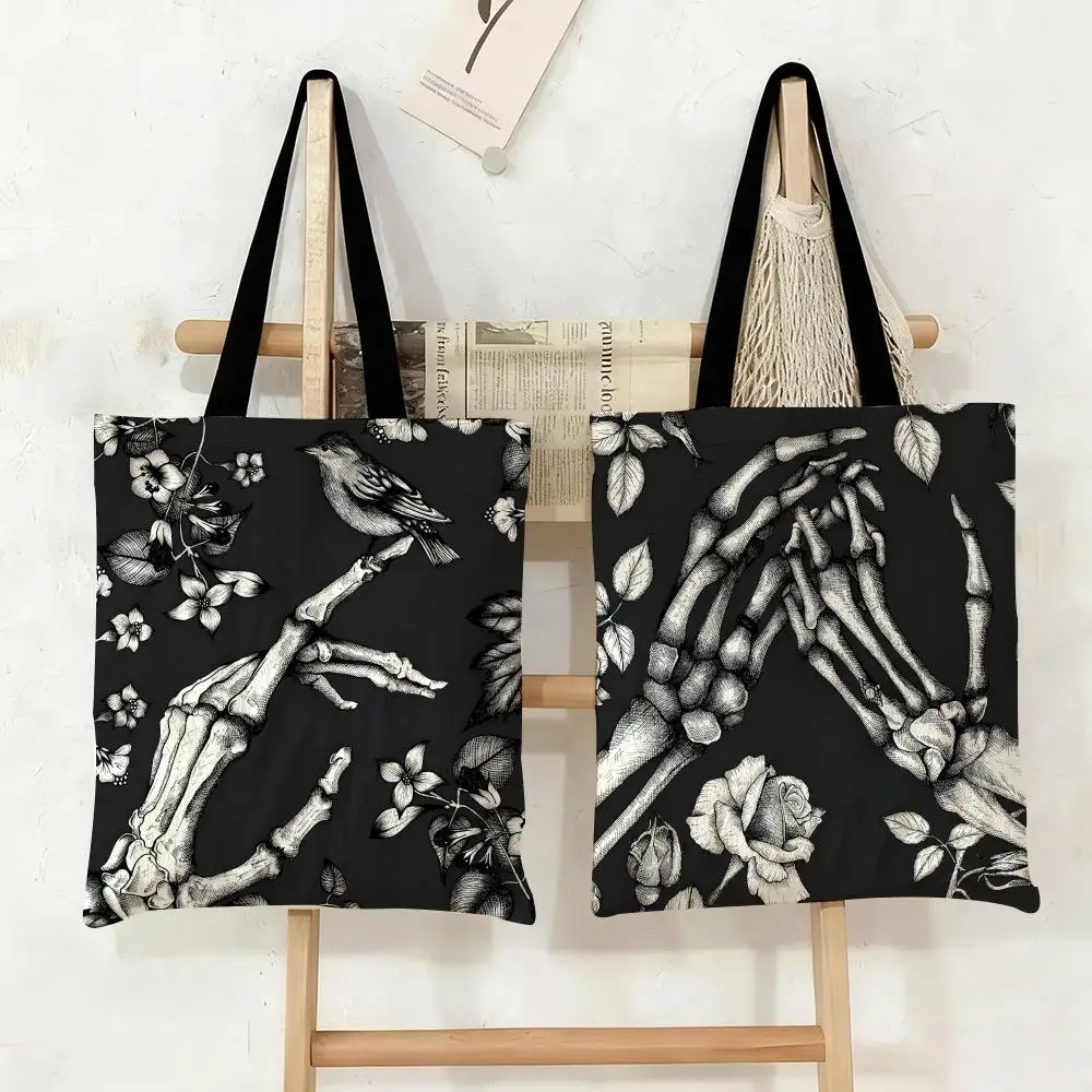 Gothic Skull Storage Bags Canvas Tote Bag Large Capacity Double-Sided Print Reusable Shopping Bag Eco-Friendly Shoulder Bag
Gothic Skull Storage Bags Canvas Tote Bag Large Capacity Double-Sided Print Reusable Shopping Bag Eco-Friendly Shoulder Bag