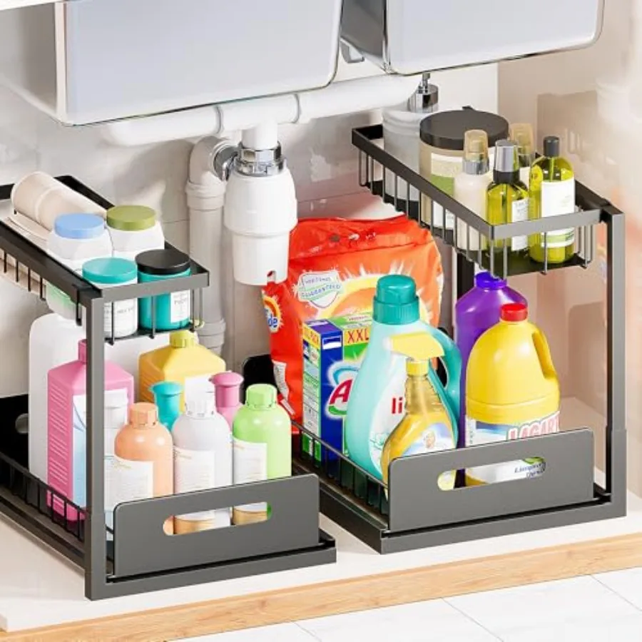 Under Sink Organizers Storage, 2 Tier Under Cabinet Organizer Shelf, Pull Out Kitchen Bathroom Sink Organizer Storage Organizat
Under Sink Organizers Storage, 2 Tier Under Cabinet Organizer Shelf, Pull Out Kitchen Bathroom Sink Organizer Storage Organizat