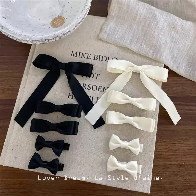 Elegant Simple Ribbon Bow Baby Hair Clips Fashion Versatile Girls Students Hairpin Headwear Solid Black White Kids Accessories
Elegant Simple Ribbon Bow Baby Hair Clips Fashion Versatile Girls Students Hairpin Headwear Solid Black White Kids Accessories