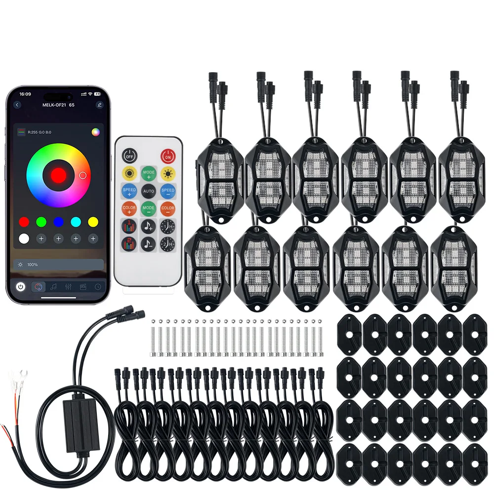 4/8/12PCS RGB Neon LED Rock Light 3D Lens Car Underglow Chassis Light Universal For Jeep Truck SUV ATV UTV Decorative Accessorie
4/8/12PCS RGB Neon LED Rock Light 3D Lens Car Underglow Chassis Light Universal For Jeep Truck SUV ATV UTV Decorative Accessorie