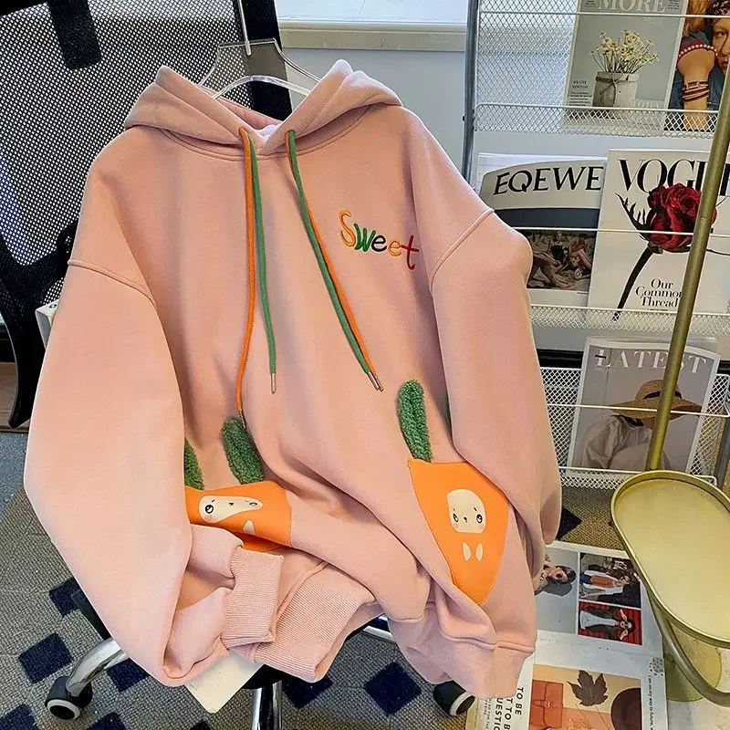 Oversized Hoodies Women Autumn Winter Trendy Plush Thicken Hooded Coats Kute Design Sense Hoodie Casual Fashion Pullover Tops
Oversized Hoodies Women Autumn Winter Trendy Plush Thicken Hooded Coats Kute Design Sense Hoodie Casual Fashion Pullover Tops