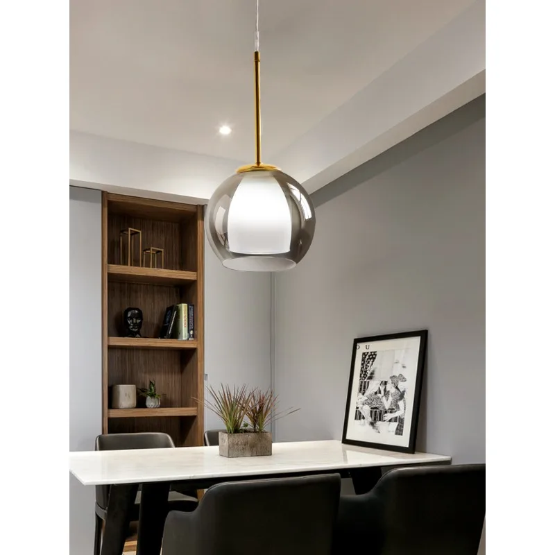 Creative small chandelier restaurant modern minimalist single head bar aisle personality glass lamp
Creative small chandelier restaurant modern minimalist single head bar aisle personality glass lamp