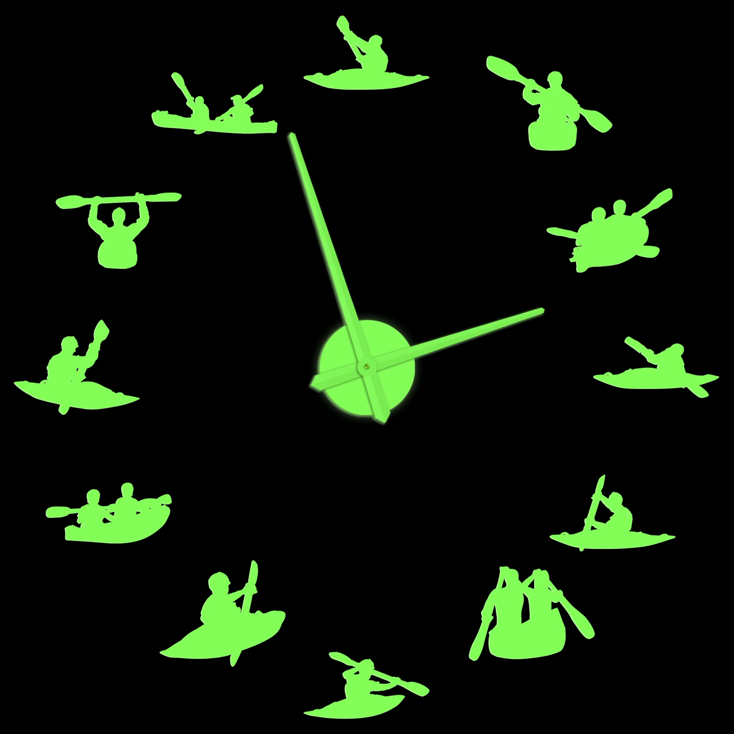 Canoeing Rafting Luminous Wall Clock Kayakers Living Room Decor Kayaking Water Sport Frameless DIY Large Wall Watch Glow in Dark
Canoeing Rafting Luminous Wall Clock Kayakers Living Room Decor Kayaking Water Sport Frameless DIY Large Wall Watch Glow in Dark