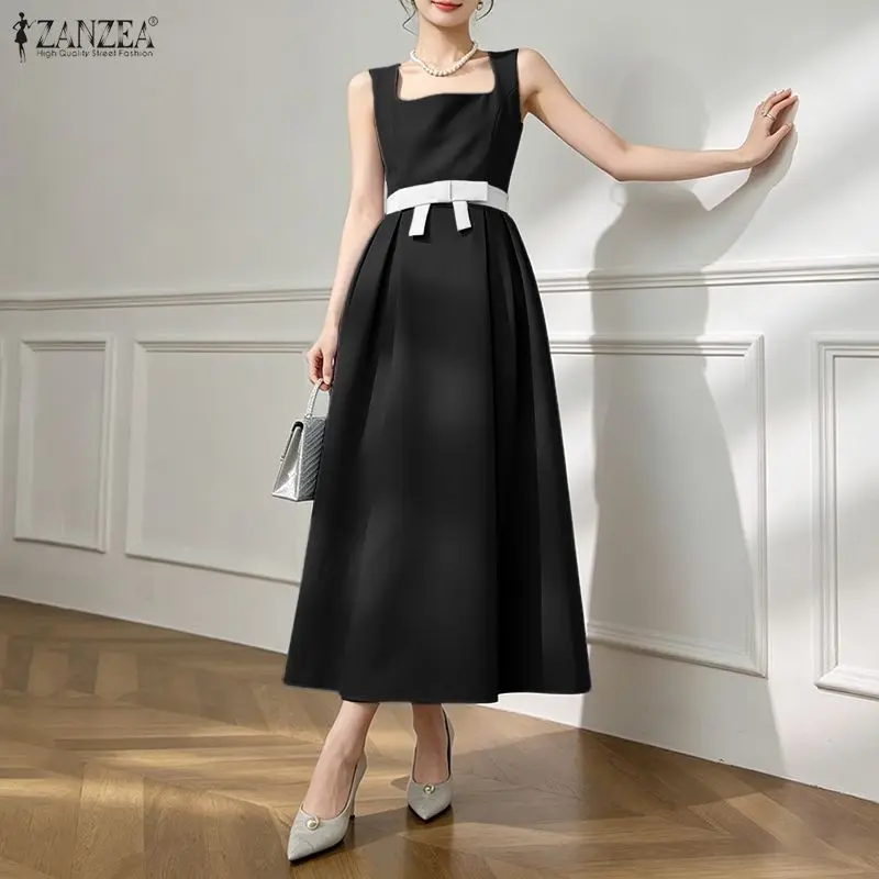 2026 ZANZEA Women Stylish Party Dress Summer ELegant Square Neck Sleeveless Sundress Office Work Midi Dresses A Line Bows Robe
2026 ZANZEA Women Stylish Party Dress Summer ELegant Square Neck Sleeveless Sundress Office Work Midi Dresses A Line Bows Robe