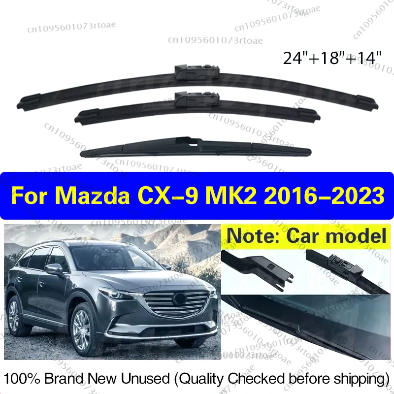 For Mazda CX-9 CX9 MK2 2016 - 2023 Car Front Rear Wiper Blades Windshield Windscreen Window Brushes 24"+18"+14" Car Accessories
For Mazda CX-9 CX9 MK2 2016 - 2023 Car Front Rear Wiper Blades Windshield Windscreen Window Brushes 24"+18"+14" Car Accessories