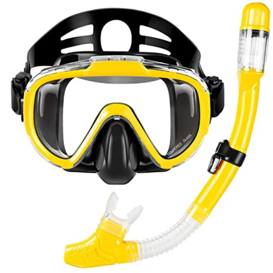 Snorkeling Gear for, Dry Top Snorkel Set with Panoramic Anti-Leak and Anti-Fog Tempered Glass Lens, Adjustable Snorkeling Set f
Snorkeling Gear for, Dry Top Snorkel Set with Panoramic Anti-Leak and Anti-Fog Tempered Glass Lens, Adjustable Snorkeling Set f