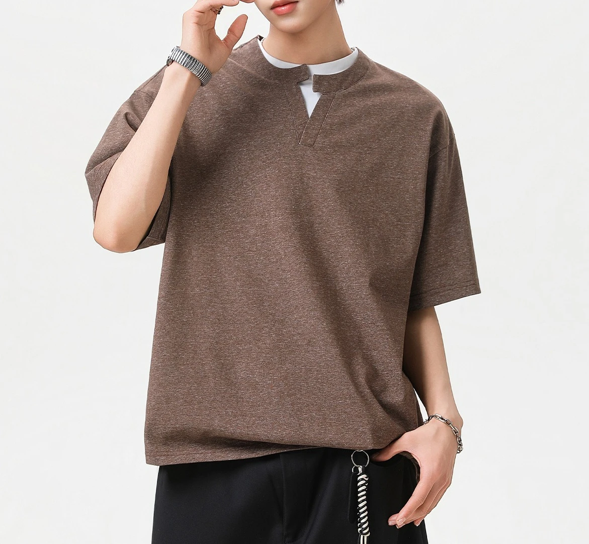 Casual Short-sleeved T-shirt 2026 Men's Summer Asymmetrical Double-neck Loose Casual T-shirt
Casual Short-sleeved T-shirt 2026 Men's Summer Asymmetrical Double-neck Loose Casual T-shirt