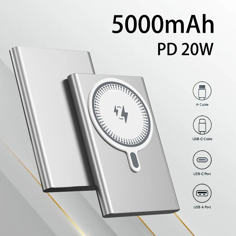 Magnetic Wireless Power Bank Ultra Slim Card Design Aluminum Alloy Compact Portable Fast Charging External Battery Pack
Magnetic Wireless Power Bank Ultra Slim Card Design Aluminum Alloy Compact Portable Fast Charging External Battery Pack