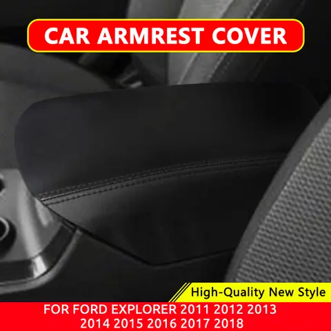 Custom Fit Car Armrest Cover Artificial Leather For Ford Explorer 2011 2012 2013 2014 2015-2018 Center Console Protector Case