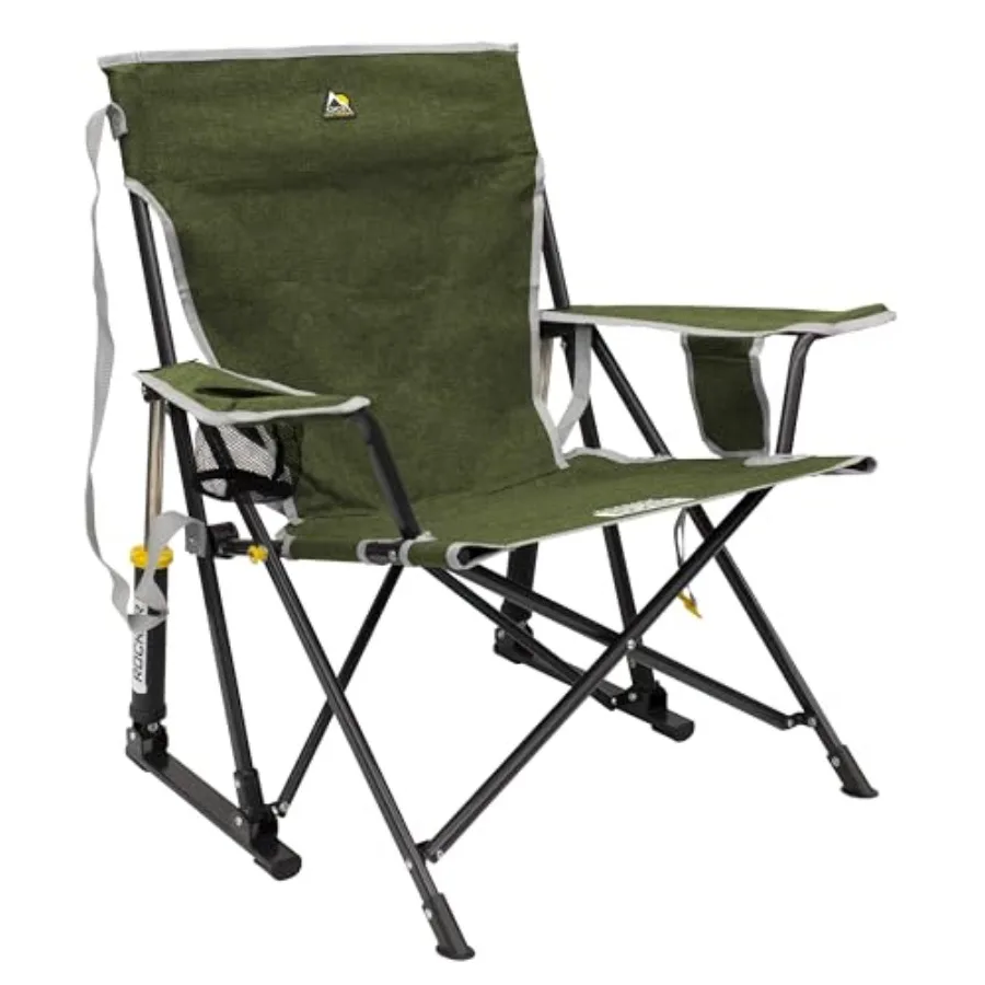 Kickback Rocker Camping Chair Portable Folding Rocking Chair with Durable Armrests Drink Holder and Relaxed Lowe Seat for Comfo
Kickback Rocker Camping Chair Portable Folding Rocking Chair with Durable Armrests Drink Holder and Relaxed Lowe Seat for Comfo
