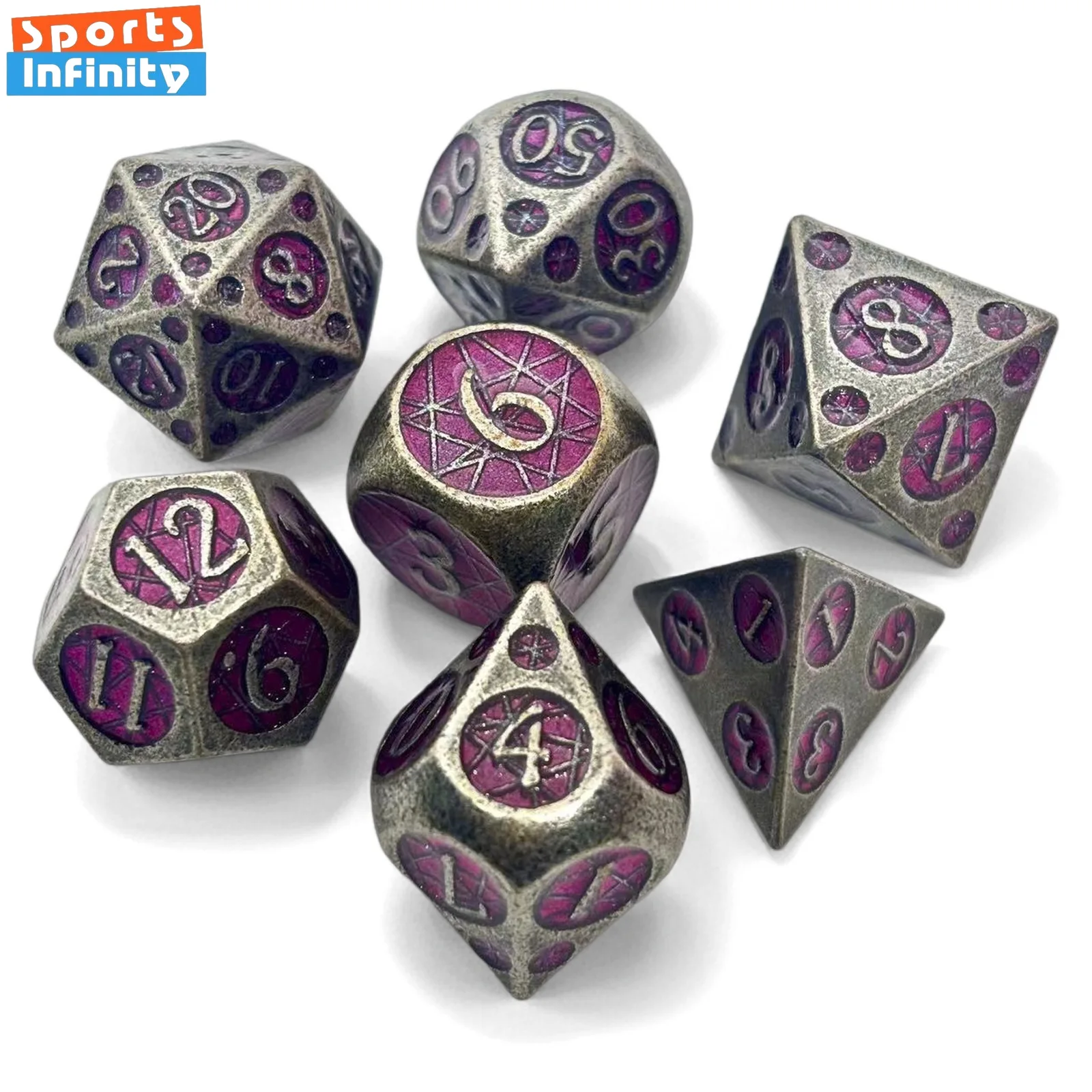 7pcs of Metal Solid COC Dice Digital Dice Dnd Cthulhu Running Group Board Game Role-playing Polyhedral Dice DND D20 Number Dices
7pcs of Metal Solid COC Dice Digital Dice Dnd Cthulhu Running Group Board Game Role-playing Polyhedral Dice DND D20 Number Dices