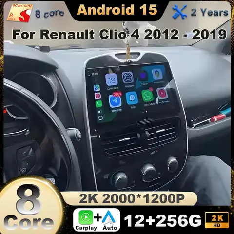 Car Radio Android 15 For Renault Clio 4 2012 - 2019 Carplay Auto Player Multimedia Navigation GPS 9 inch Touch Screen autoradio