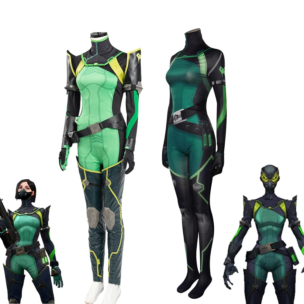 Valorant Viper Cosplay Costume Adult Women Jumpsuit Shoes Romper Sexy Bodysuit Leather Catsuit Green Halloween Carnival Suit
Valorant Viper Cosplay Costume Adult Women Jumpsuit Shoes Romper Sexy Bodysuit Leather Catsuit Green Halloween Carnival Suit