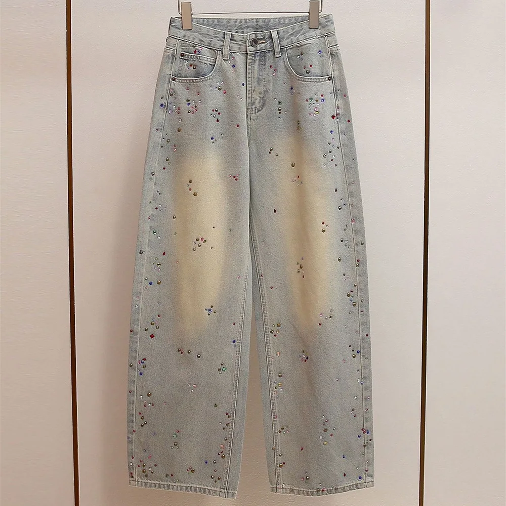 2026 Women's Jeans, Rhinestone Embellished, High Waist, Women's Clothing, Straight Leg Pants, Y2K New Fashion Trousers bra
2026 Women's Jeans, Rhinestone Embellished, High Waist, Women's Clothing, Straight Leg Pants, Y2K New Fashion Trousers bra