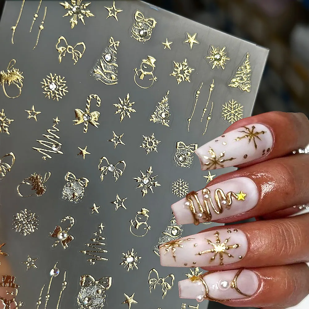 1pcs Rhinestones Golden Snowflake Bowknot Star Nail Decals Gilded Christmas Tree Nail Art Stickers Lovely Elk Manicure Sliders
1pcs Rhinestones Golden Snowflake Bowknot Star Nail Decals Gilded Christmas Tree Nail Art Stickers Lovely Elk Manicure Sliders