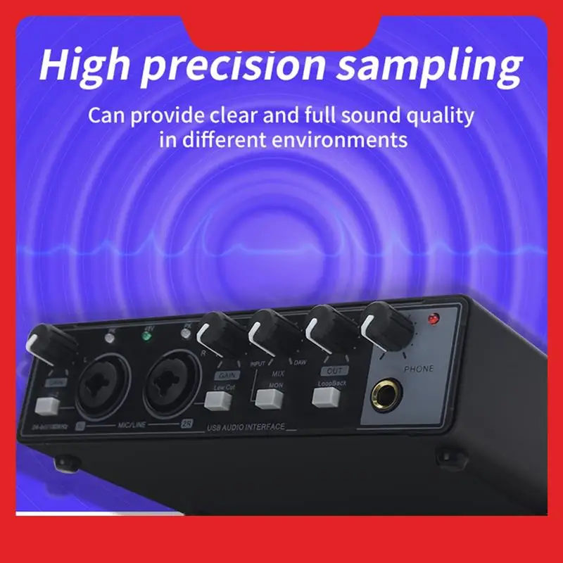 Professional Audio Interface Sound Card Phantom Power Electric Guitar Sound Mixer Mixing Console Studio Live Recording Durable
Professional Audio Interface Sound Card Phantom Power Electric Guitar Sound Mixer Mixing Console Studio Live Recording Durable