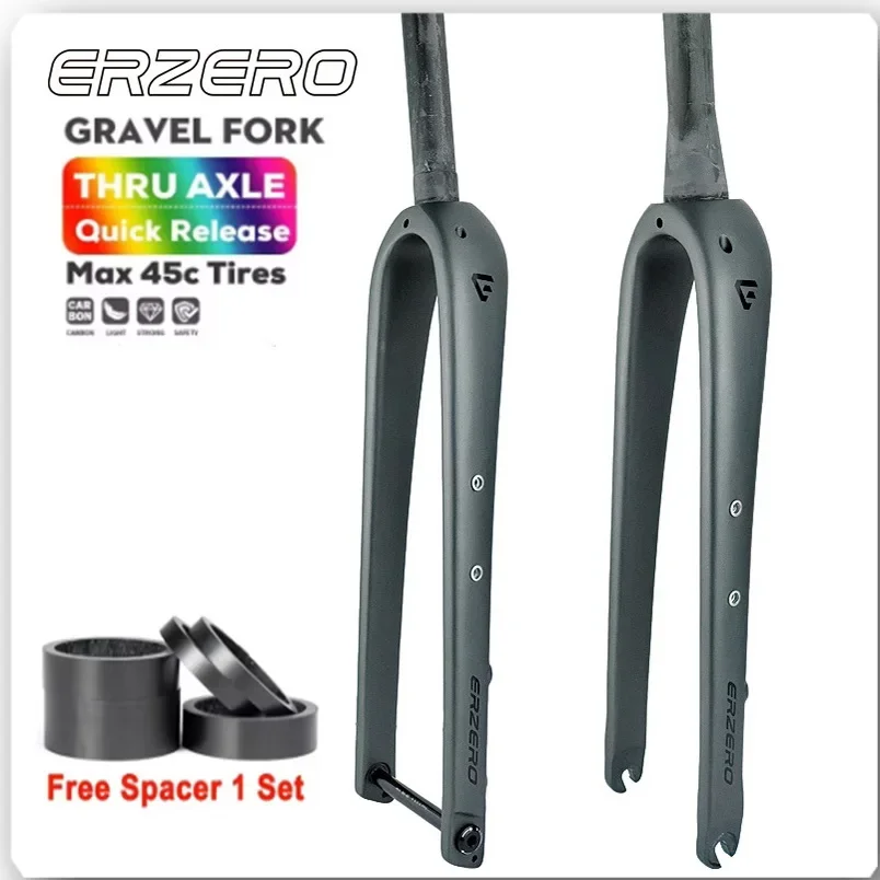 ERZERO Logo Bicycle Front Fork , Carbon Fiber Tapered, Black Matte, 700C X 45C, Thru Axle, 12x100mm
ERZERO Logo Bicycle Front Fork , Carbon Fiber Tapered, Black Matte, 700C X 45C, Thru Axle, 12x100mm