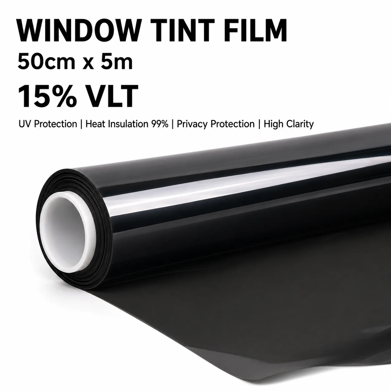15% VLT Dark Smoke Nano Ceramic Car Window Tint Film 50cmX500cm Weather Resistant Solar Film Front Side Universal Film Roll Auto
15% VLT Dark Smoke Nano Ceramic Car Window Tint Film 50cmX500cm Weather Resistant Solar Film Front Side Universal Film Roll Auto