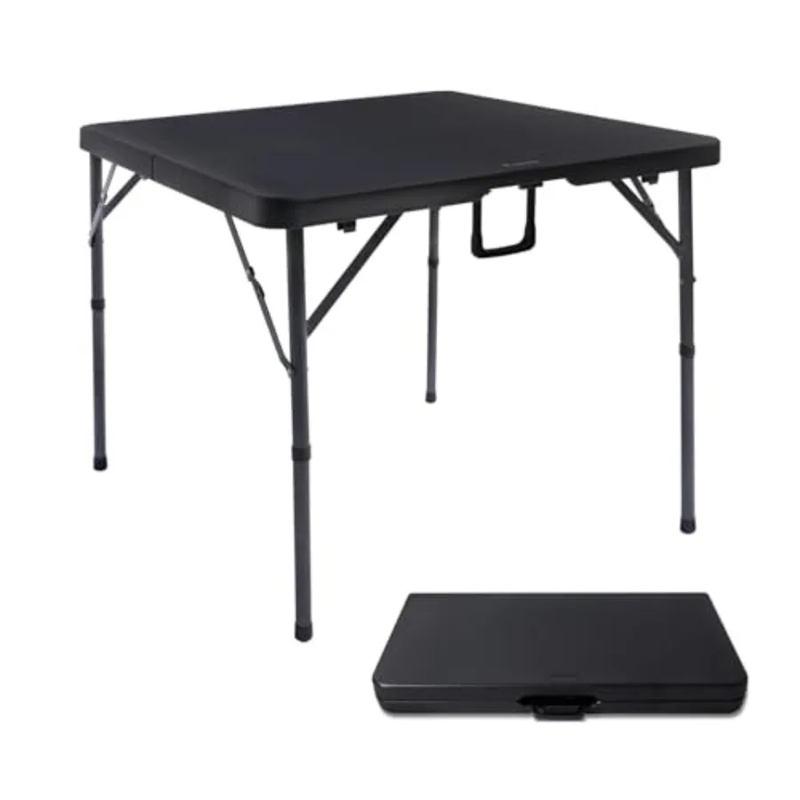 34 Square Folding Card Table for Picnic, Camping, Party: HDPE Plastic, Black, Heavy Duty Portable with Carrying Handle
34 Square Folding Card Table for Picnic, Camping, Party: HDPE Plastic, Black, Heavy Duty Portable with Carrying Handle