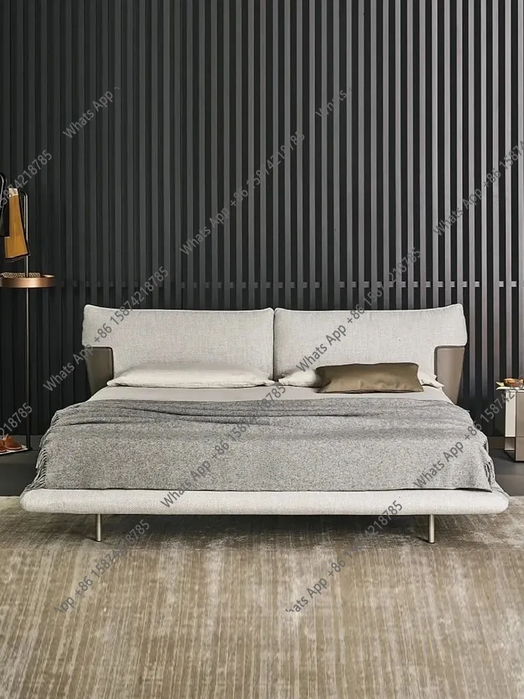 J Bed: Italian Minimalist Designer Fabric Master Bedroom Double 1.8m Cat Ear Suspension Soft Bed Minimalist Minimalist Italian S
J Bed: Italian Minimalist Designer Fabric Master Bedroom Double 1.8m Cat Ear Suspension Soft Bed Minimalist Minimalist Italian S