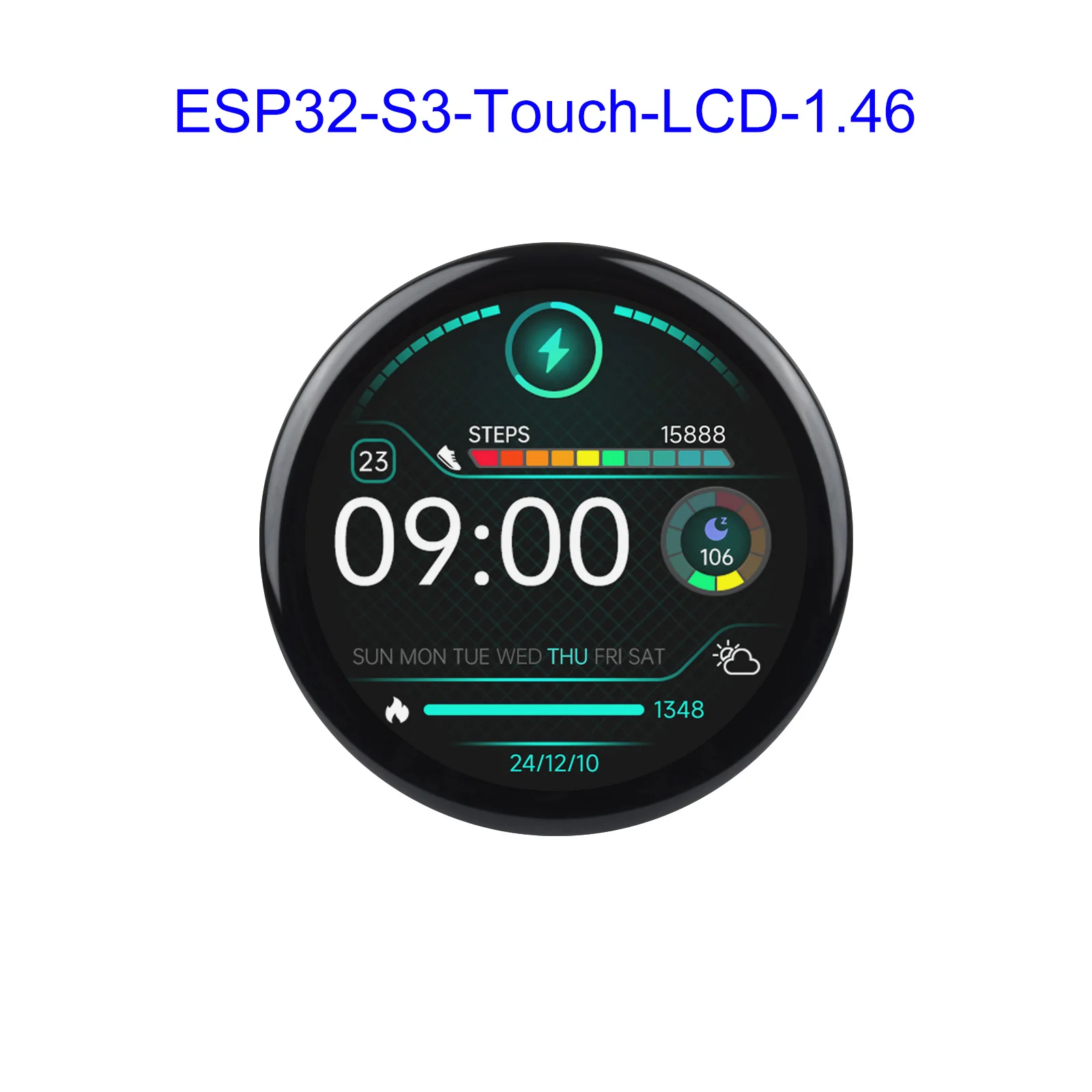 ESP32-S3 1.46inch LCD Round Display Development Board with protective cover glass 12×412, Supports 2.4 GHz Wi-Fi Bluetooth BLE 5
ESP32-S3 1.46inch LCD Round Display Development Board with protective cover glass 12×412, Supports 2.4 GHz Wi-Fi Bluetooth BLE 5